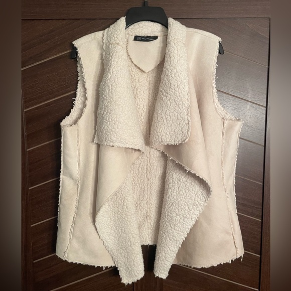 International Concepts microsuede sherpa open front drapey vest - Picture 1 of 4